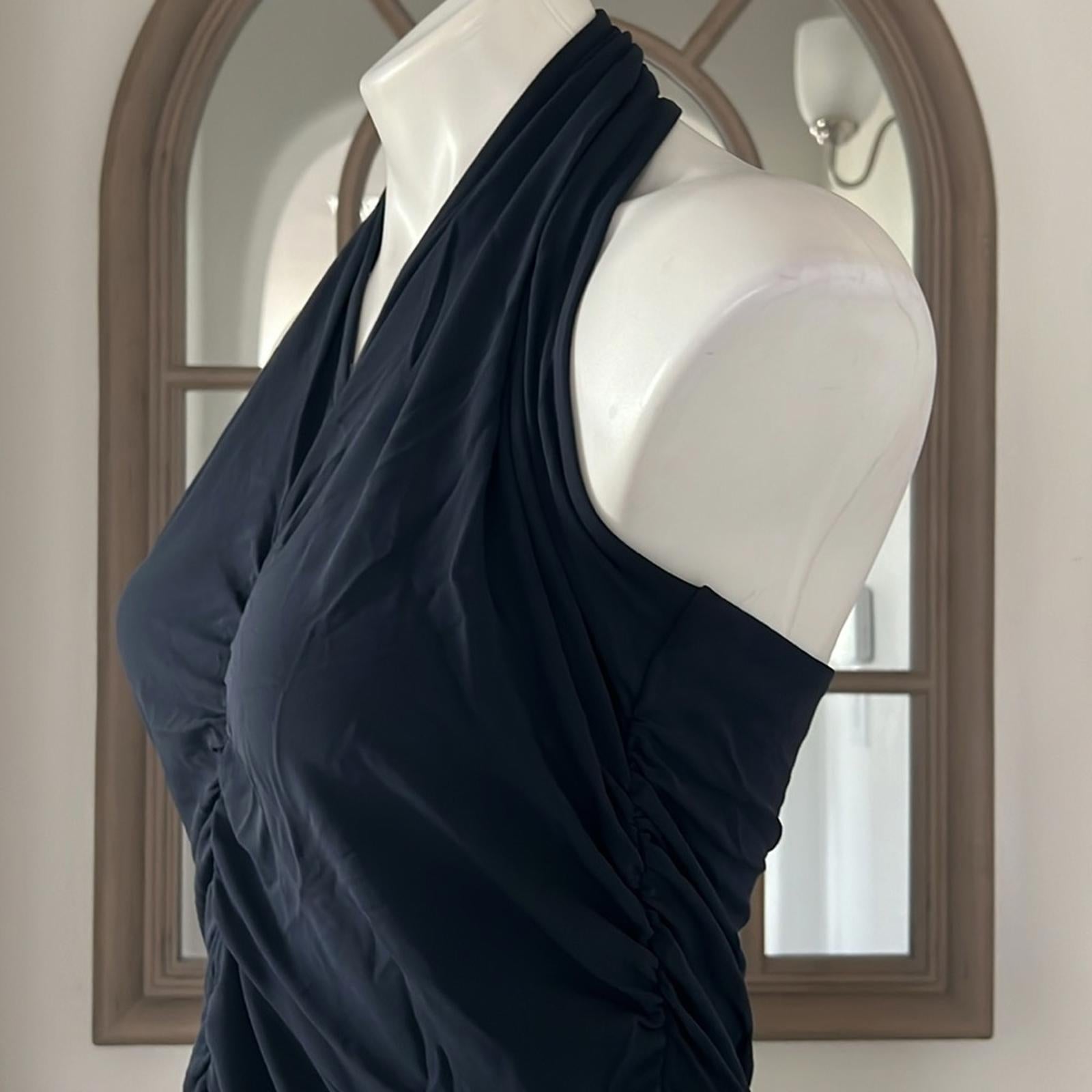 Veronica Beard Halter Neck Long Dress in Navy, Evening Gown Size XL EXCELLENT!