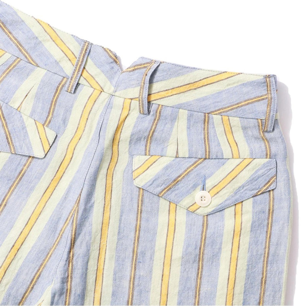 Nicholas Daley Linen Striped Trousers in Blue/Mustard, Size 34 NEW w/Tag $650