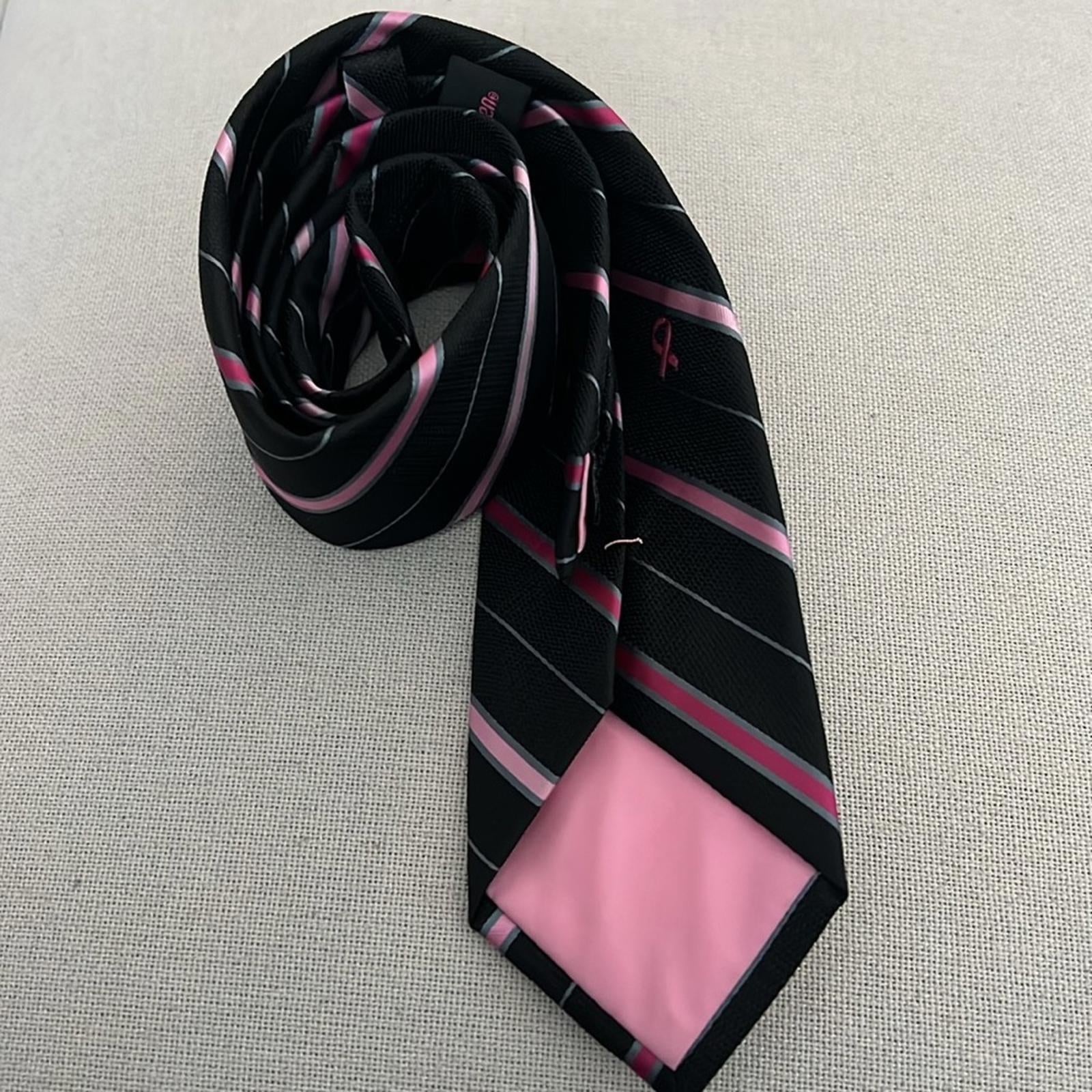 Susan G. Komen Striped Neck Tie, New w/Tag Retail $45
