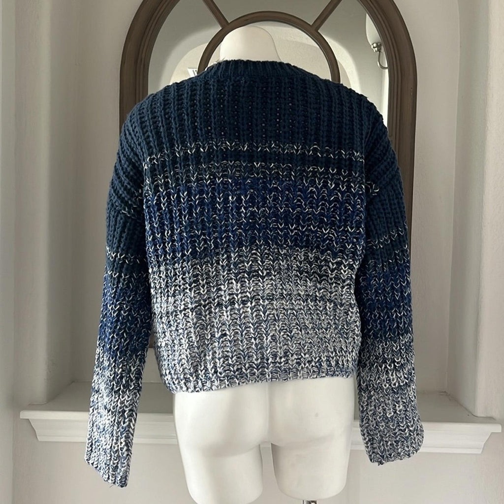 525 Ombré Crewneck Sweater in Dark Blue Multi, Size L, New w/Tag