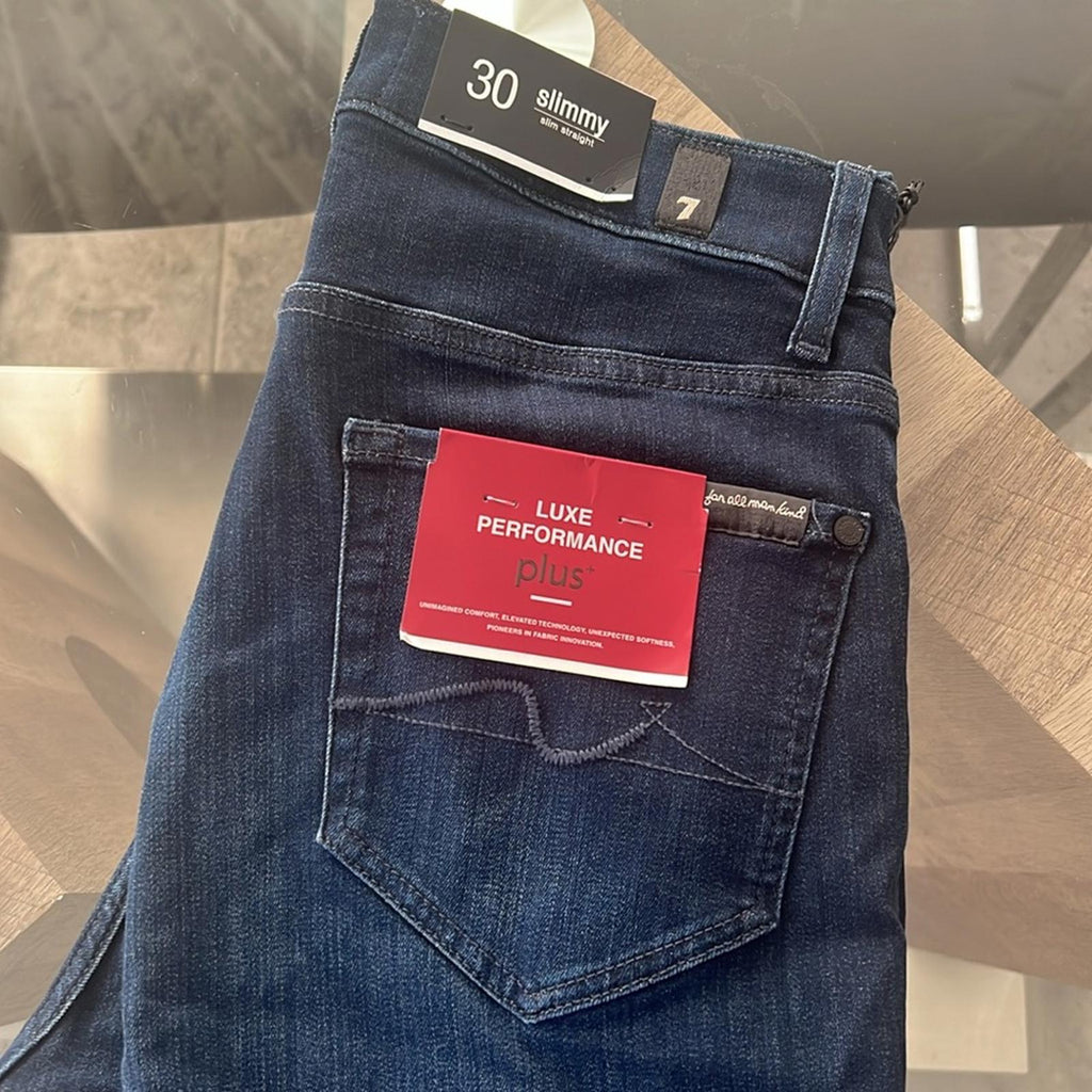 7 For All Mankind Luxe Performance Plus Slimmy Slim Fit Jeans Blue, Size 30 NWT