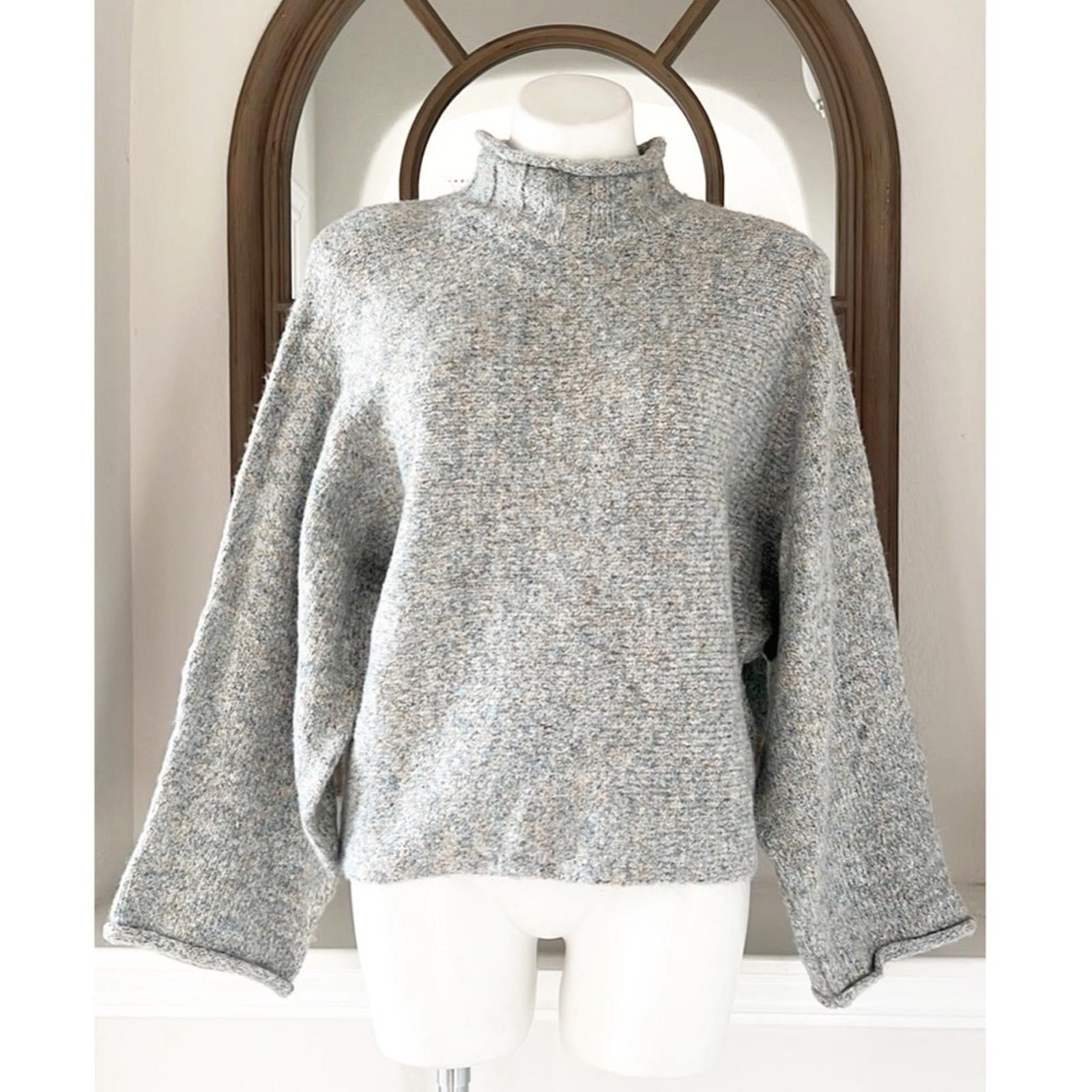 William Rast Slouchy Rolled Mock Neck Wool-Blend Knit Sweater Size M EXCELLENT!