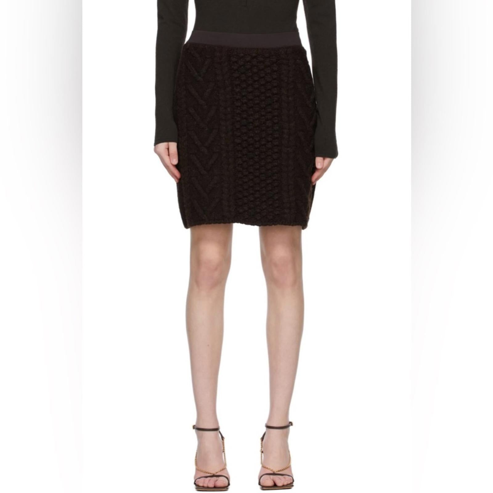 NEW Bottega Veneta Brown Wool Mini Skirt, Size Small New w/o Tag, Retail $990