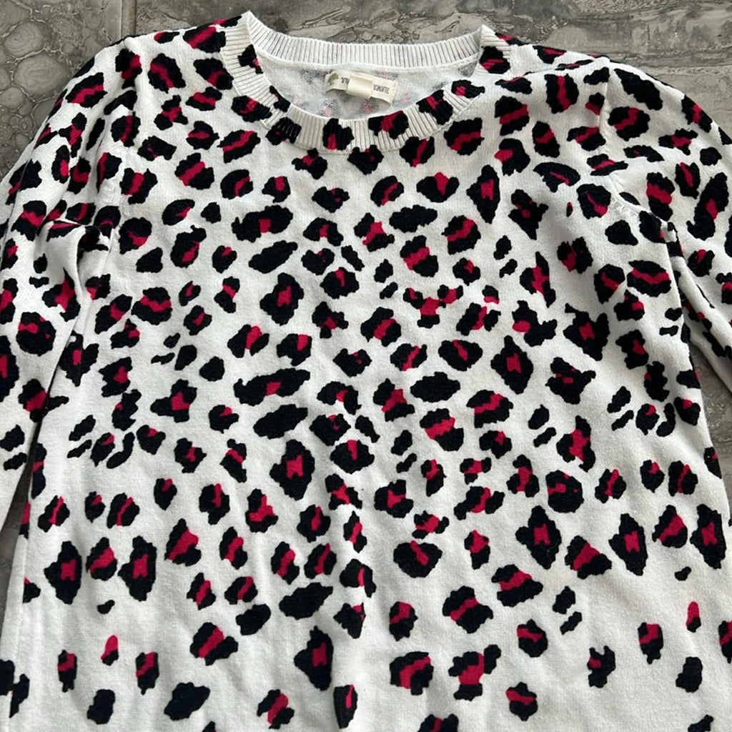 Tucker + Take Animal Print Long-Sleeve Sweater Dress, Size 7 EXCELLENT