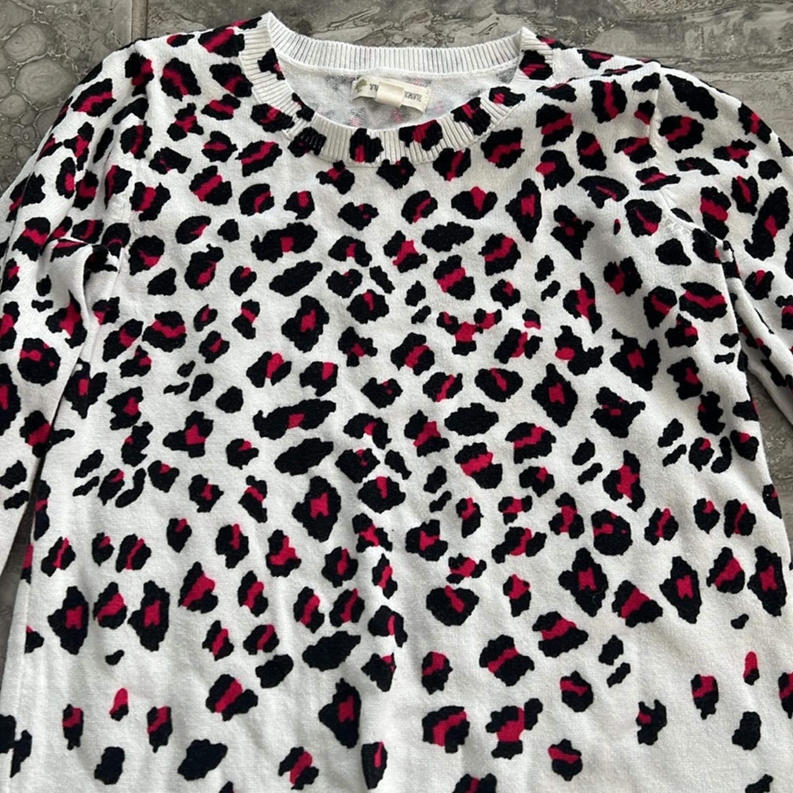 Tucker + Take Animal Print Long-Sleeve Sweater Dress, Size 7 EXCELLENT