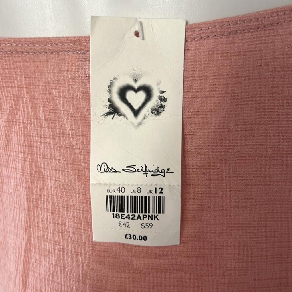 NEW Miss Selfridges Midi Dress in Pink, Size 8 New w/Tag