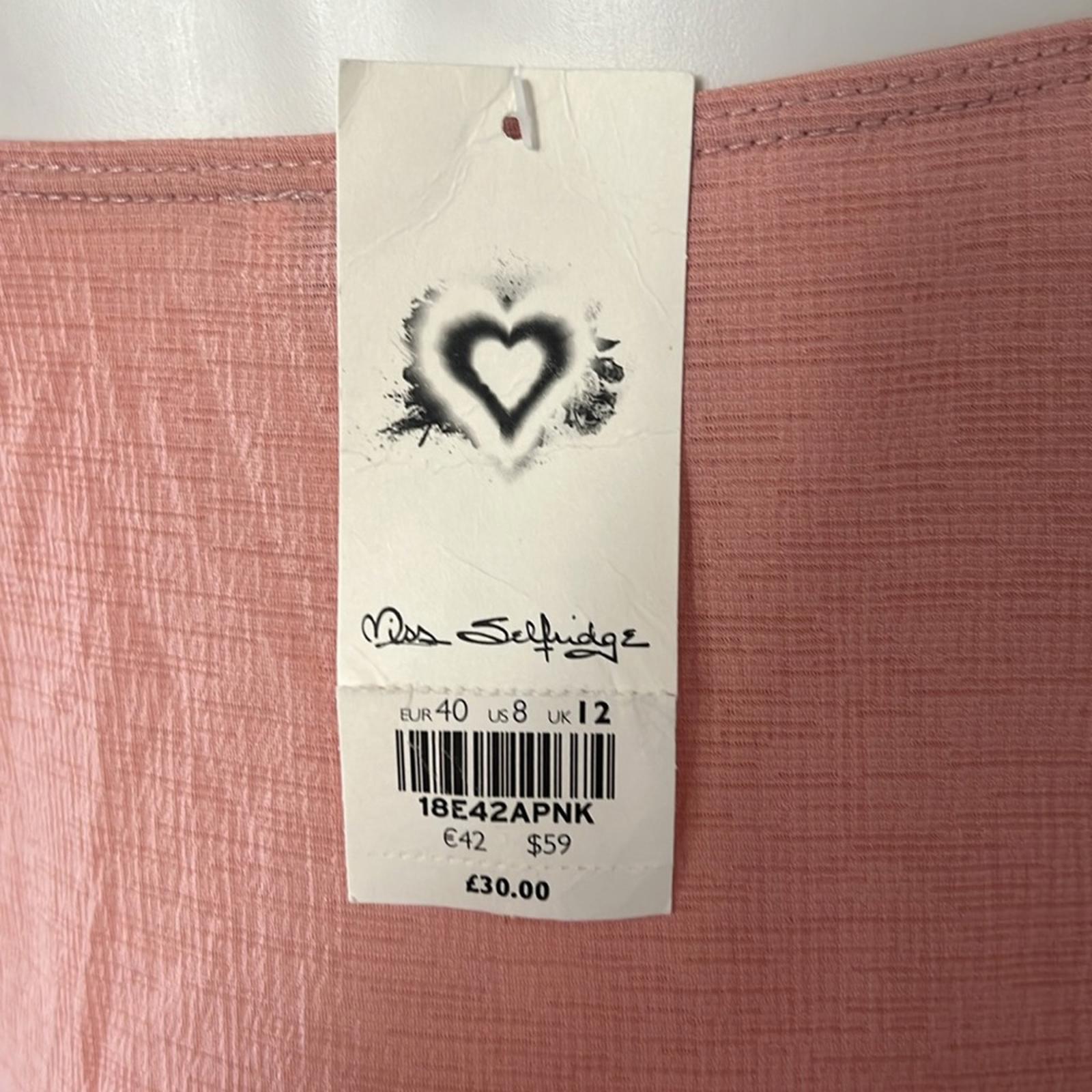 NEW Miss Selfridges Midi Dress in Pink, Size 8 New w/Tag