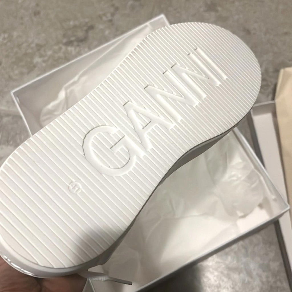 GANNI Sporty Mix High Top Sneakers in White, Size EU41 US 11 New in Box