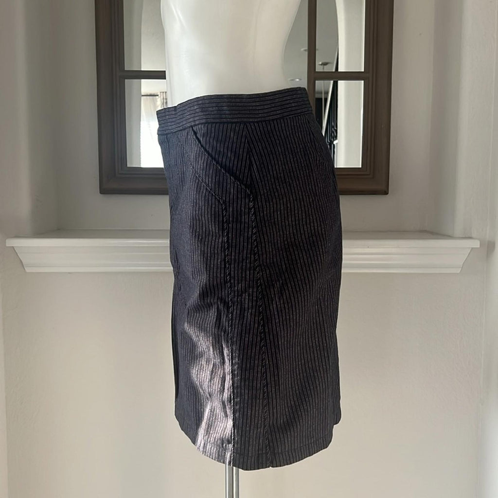 Marc Jacobs Structured Striped Cotton Denim Skirt, Size 10 EXCELLENT!