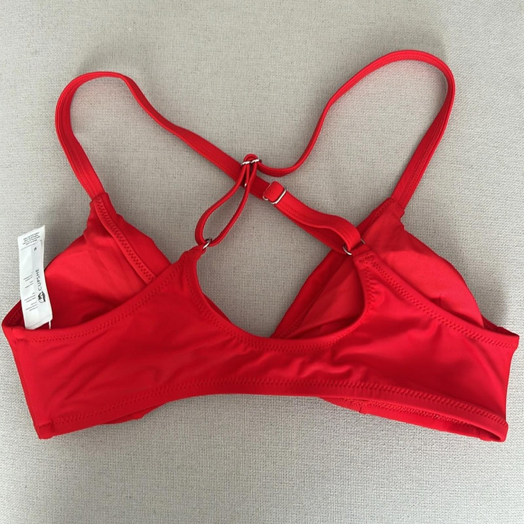 Cupshe Tie Front Crossback Bikini Top, Size M New without Tag