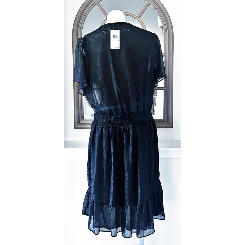 Michael Kors Tiered Smocked Dress w/Flutter Sleeve & Surplice Neckline Sz 1X NWT