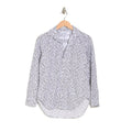 Frank & Eileen Shirt Heart Print Woven Button Up, White Grey Black Size XS NWT