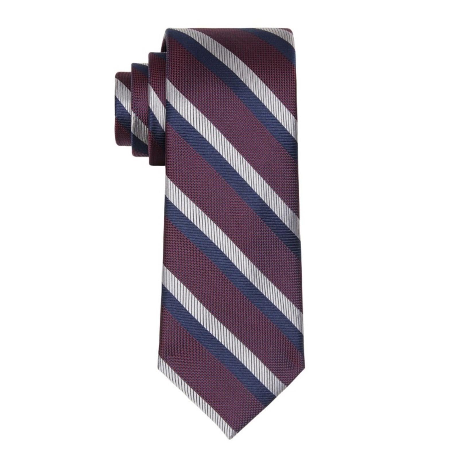 Tommy Hilfiger Diagonally Striped Silk Blend Tie in Purple, New w/Tag $69.50