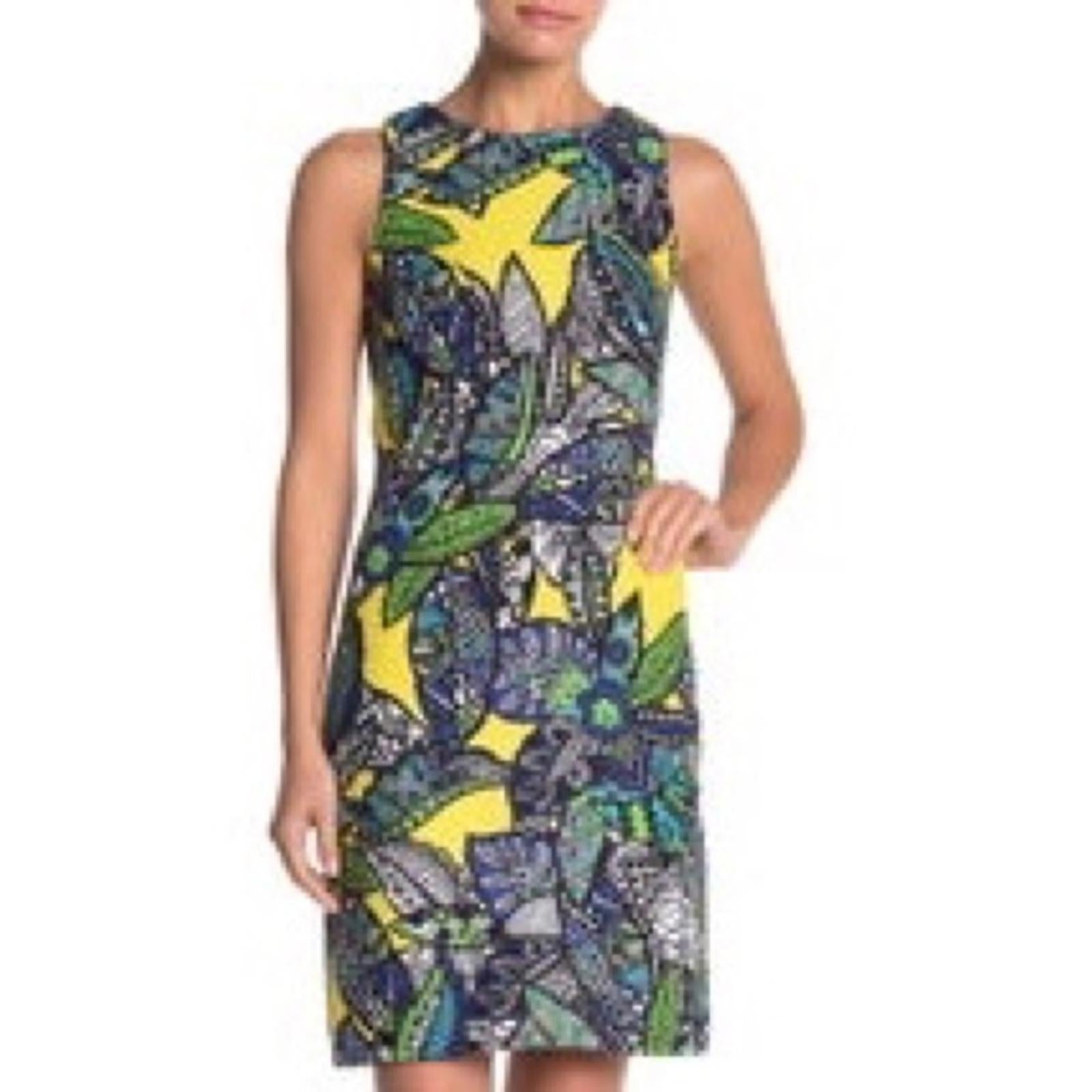 SLNY Royal Multicolor Sheath Dress, Size 18 EXCELLENT