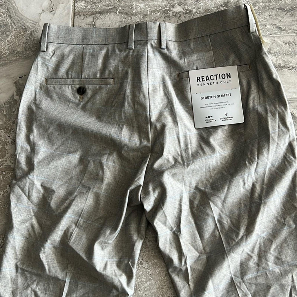 Kenneth Cole REACTION Premium Flex Slim Fit Dress Pants in Oatmeal 30W x 30L NWT