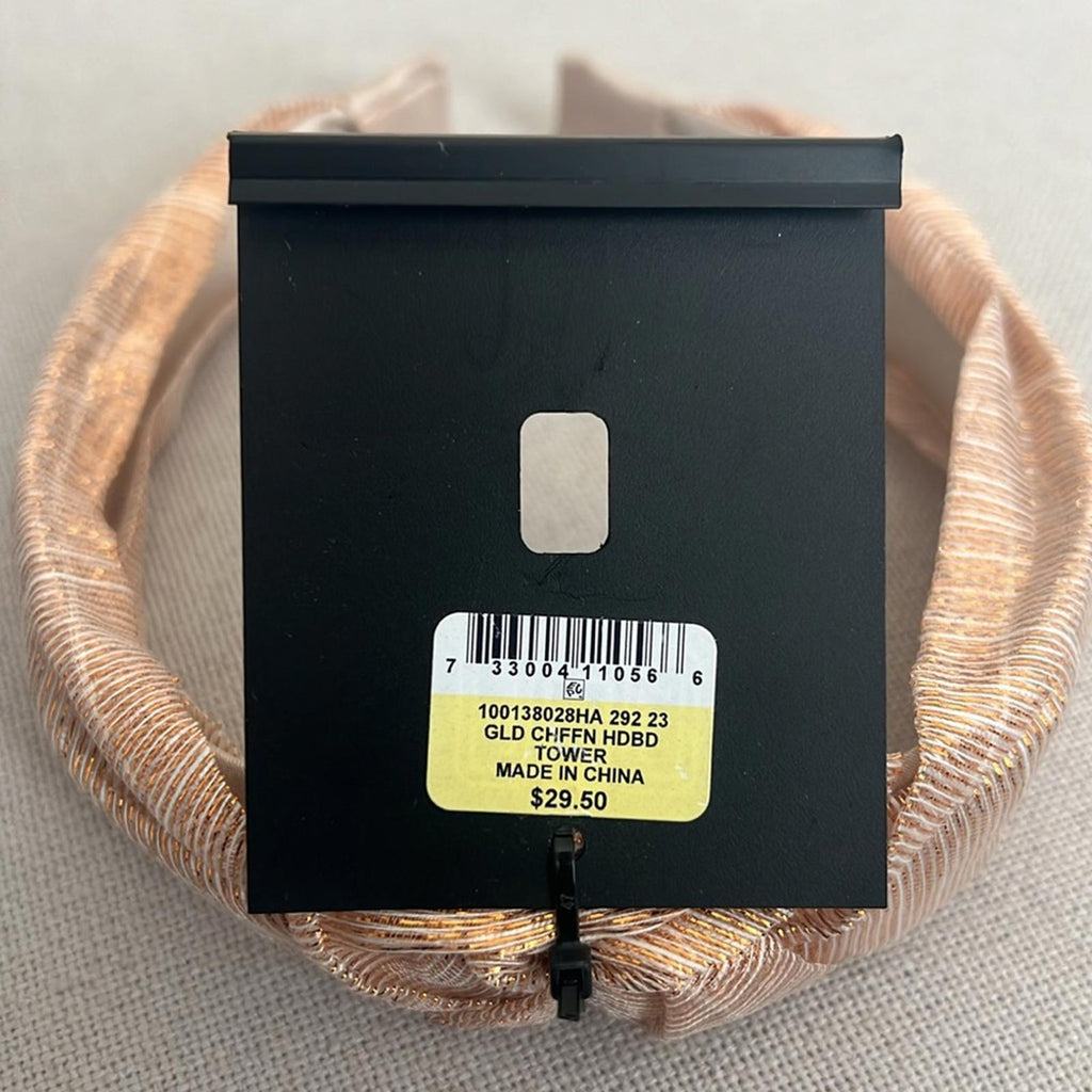 INC Gold Chiffon Headband New w/Tag Retail $29.50