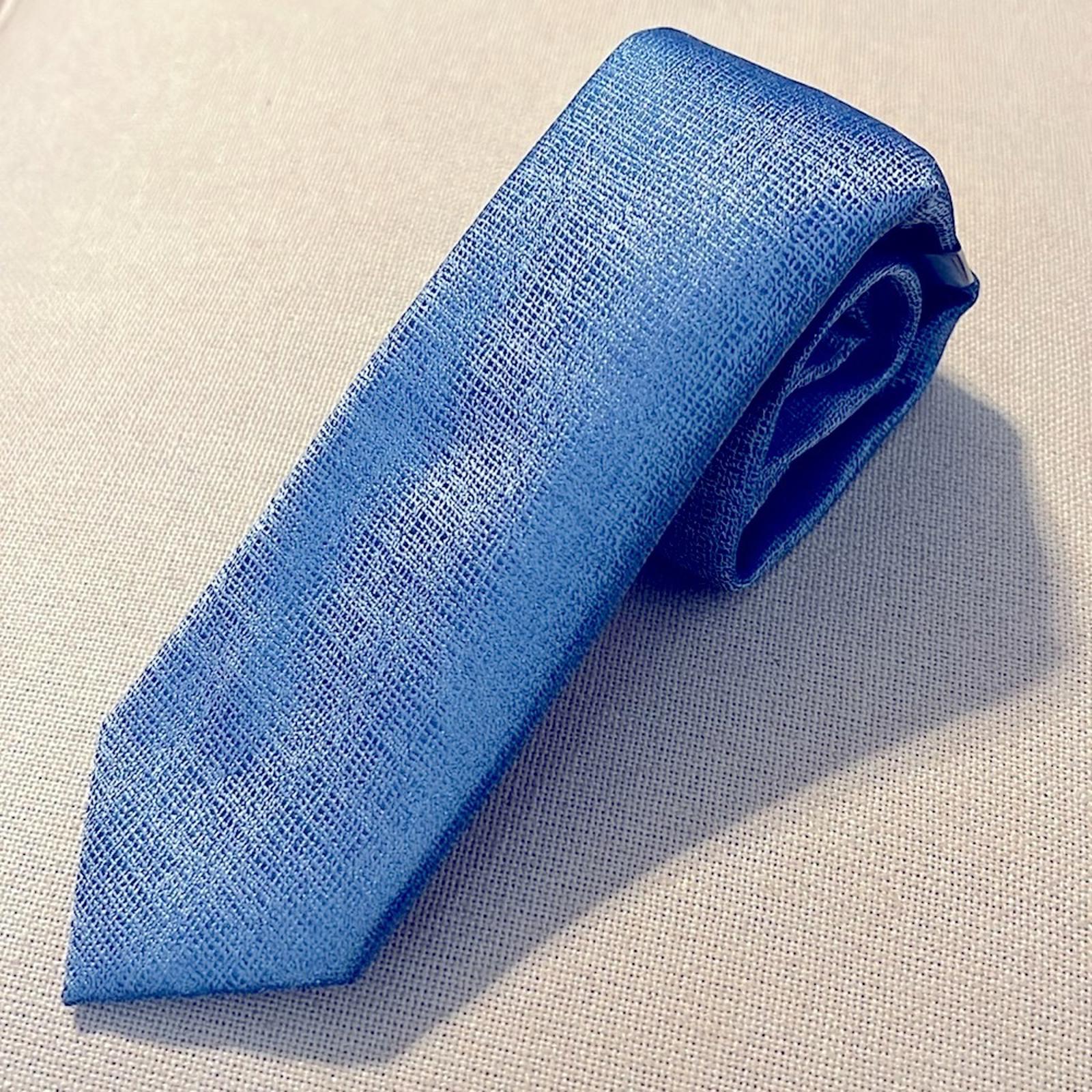 ALFATECH Kelsey Solid Slim Light Blue Neck Tie, New w/Tag
