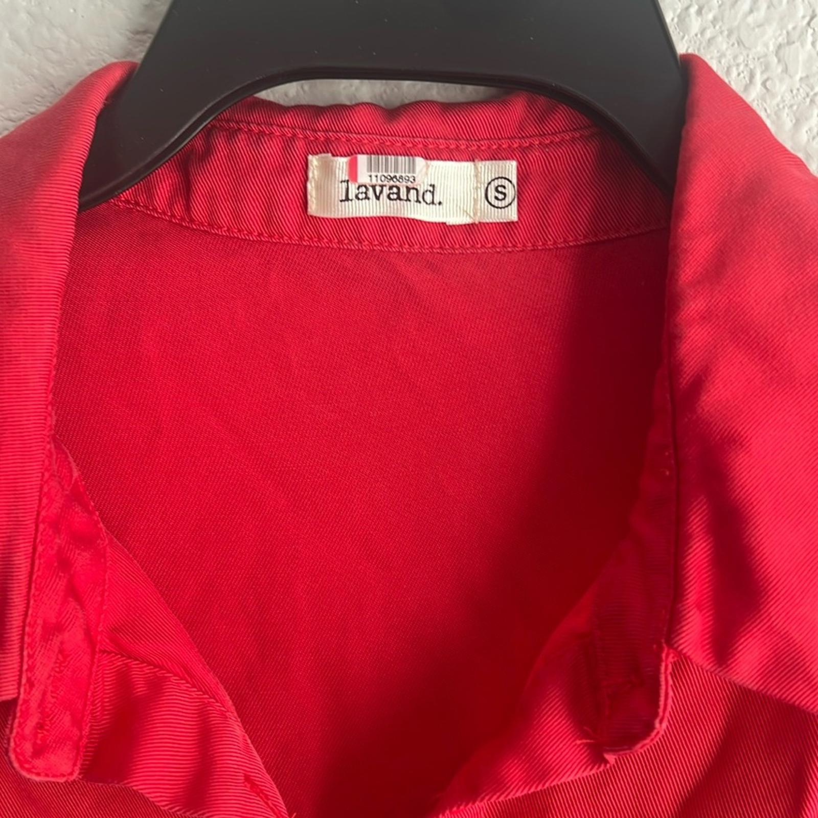 Lavand Shirtdress with Drawstring in Red, Size S Retail $114