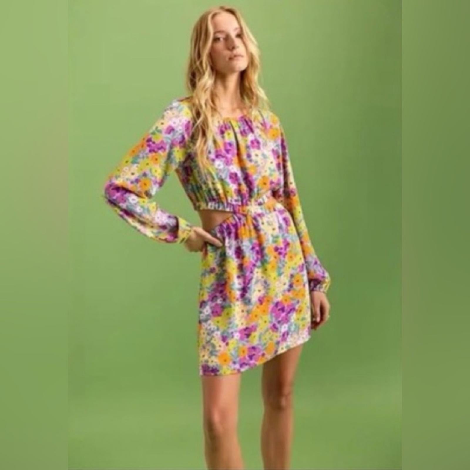 Sanctuary Blouson Sleeve Floral Cut-Out Dress, NWT, Size S, Retail $129