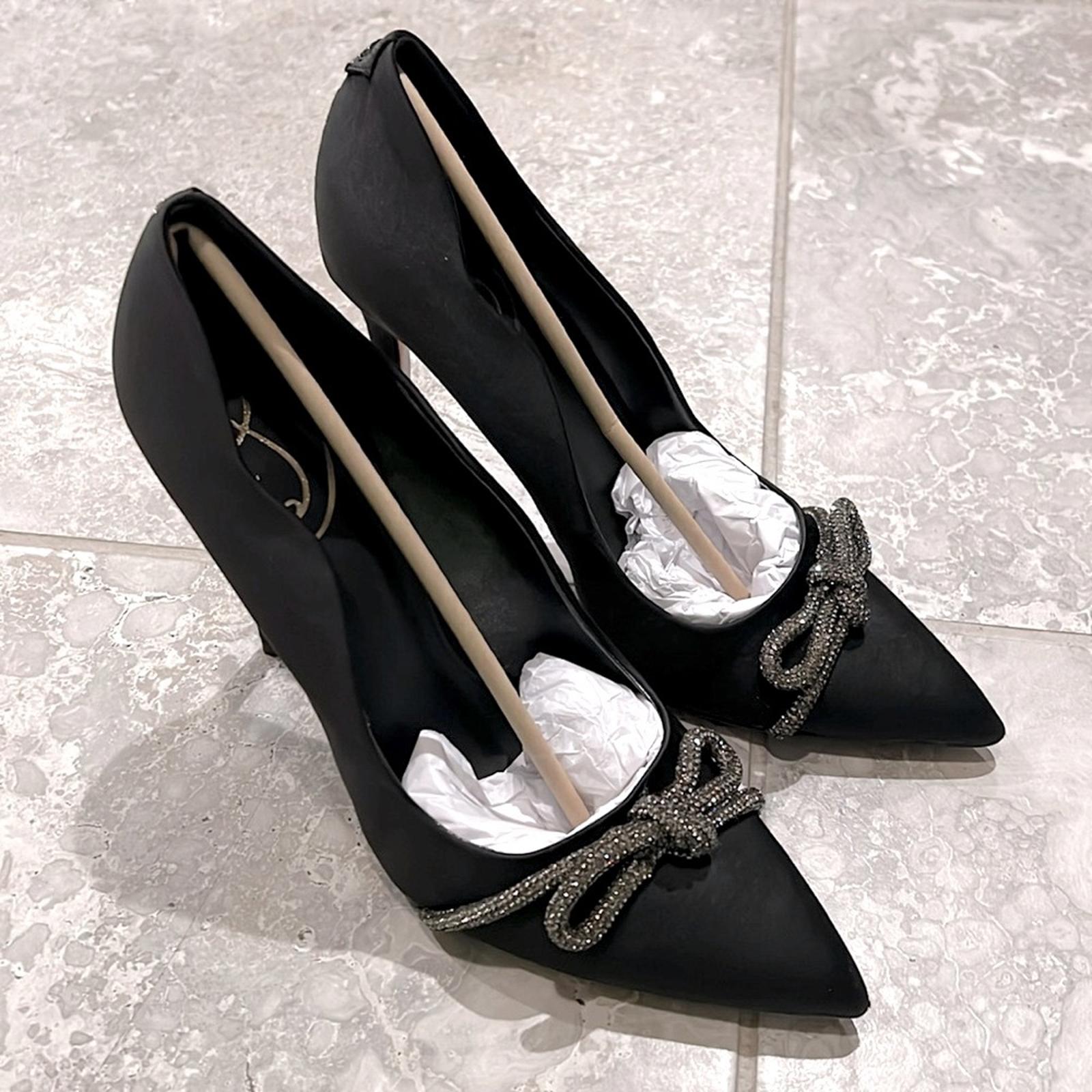Sam Edelman Deela Evening Bow Pump in Black Satin, Size 11 New in Box w/Dust Bag