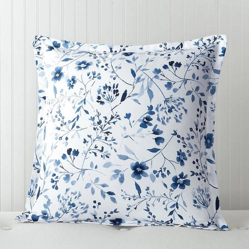 2 SKY Gracie Euro Shams in White & Blue, New in Box $160