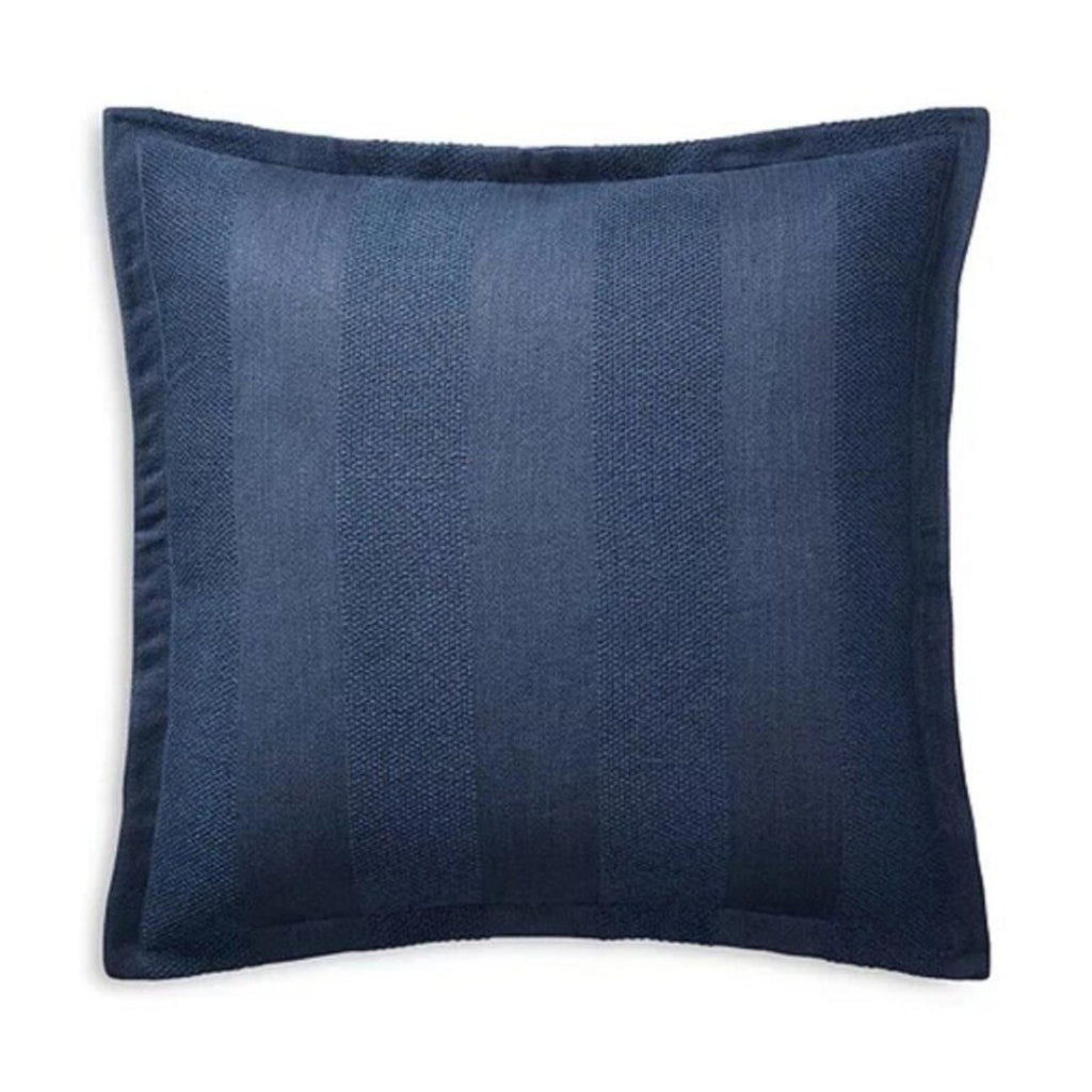 Ralph Lauren Eva Woven-Stripe Euro Sham in Dark Blue, NWT