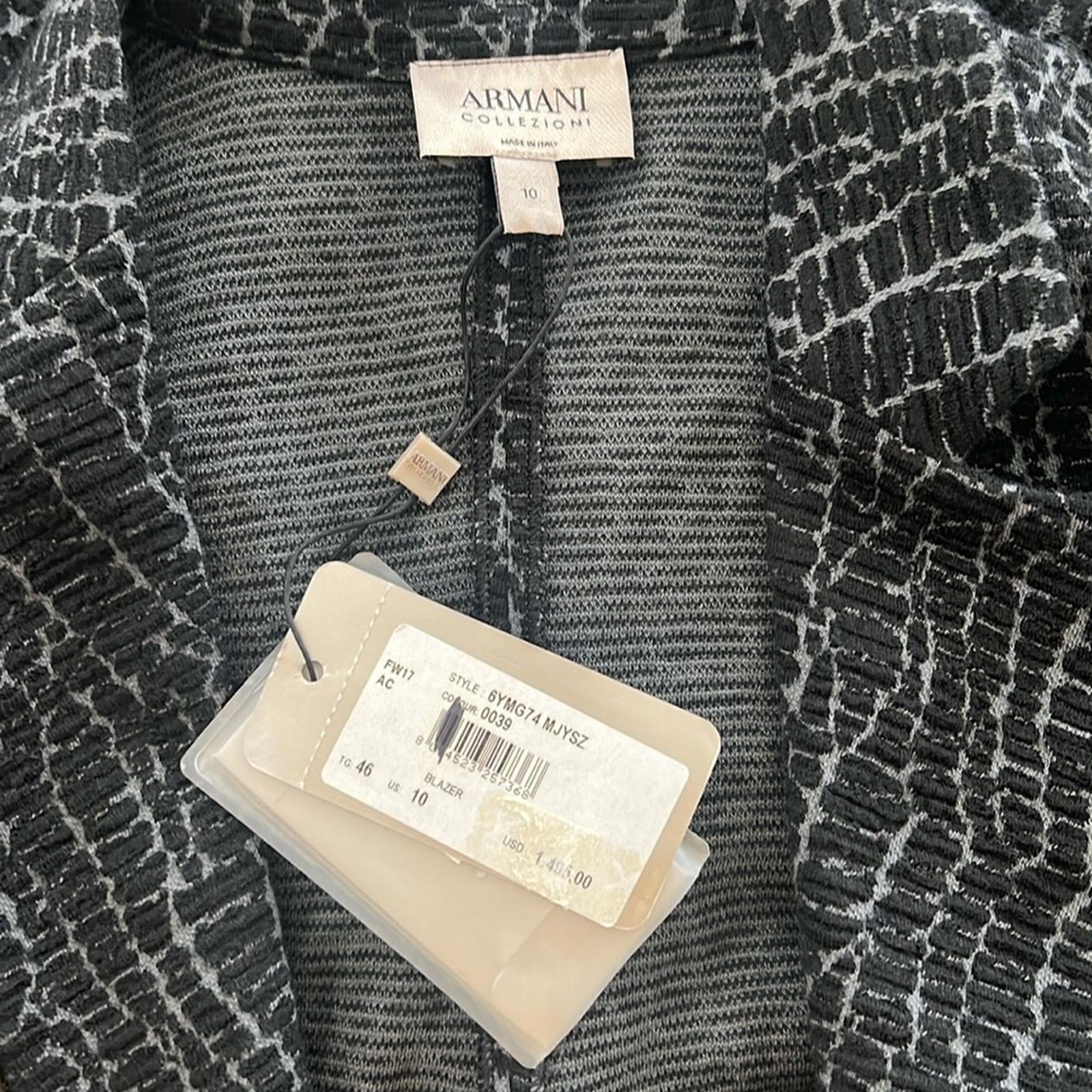 Armani Collezioni Blazer (Made in Italy) Animal Print Size 10, New w/Tag $1,495