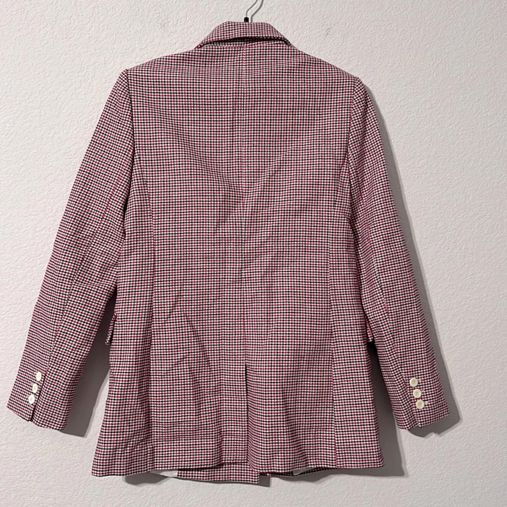 Maje Houndstooth Blazer in Fuchsia/Black, Size 36, New w/Tag