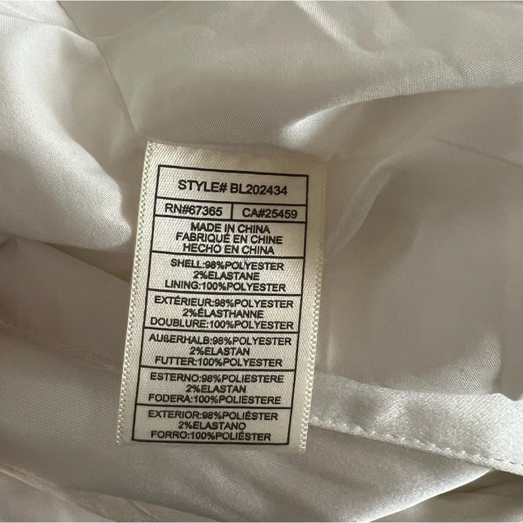 Steve Madden Revolve Smooth Talk Blazer, Satin One-Button in White Ivory NEW $99