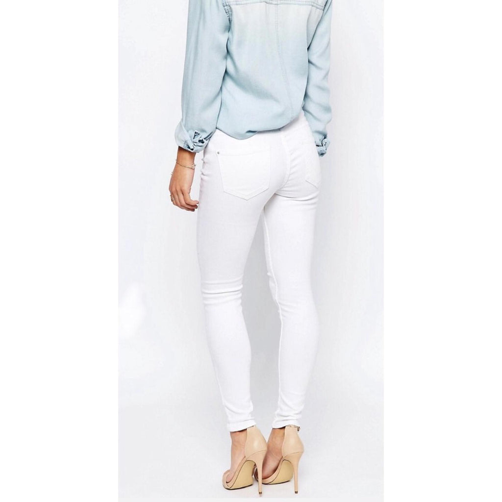 New Look High Waist Super Skinny Jeans in White, Size UK18 / US14