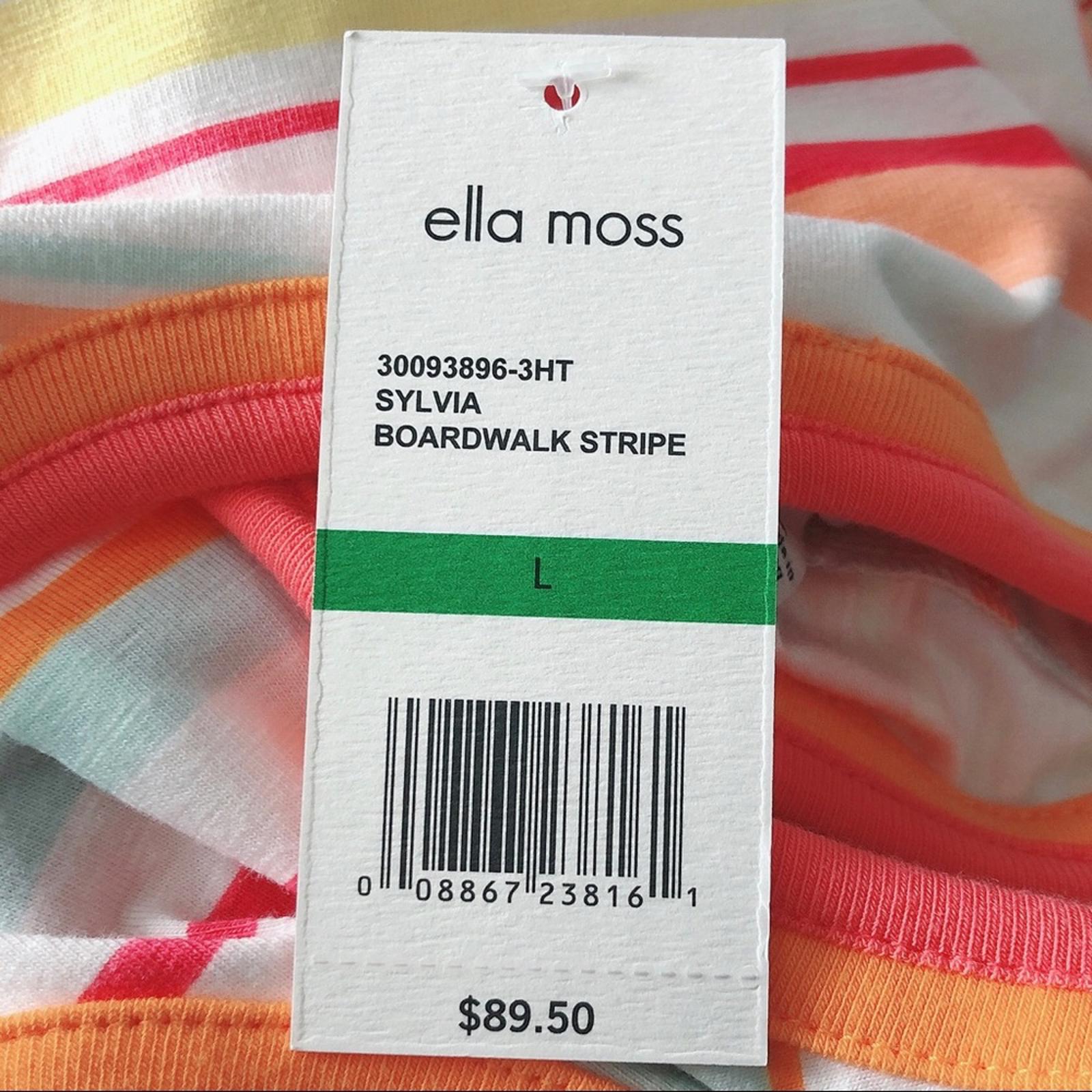 Ella Moss Sylvia Knit Stripe Hi-Low Midi Dress, Size L, New w/Tag