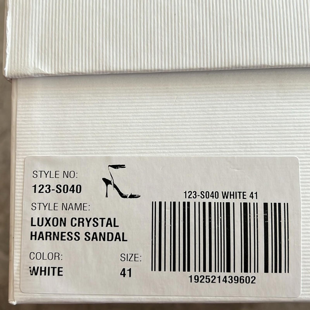 Jonathan Simkhai Luxon Crystal Harness Sandals White, Size EU41, NEW+DustBag
