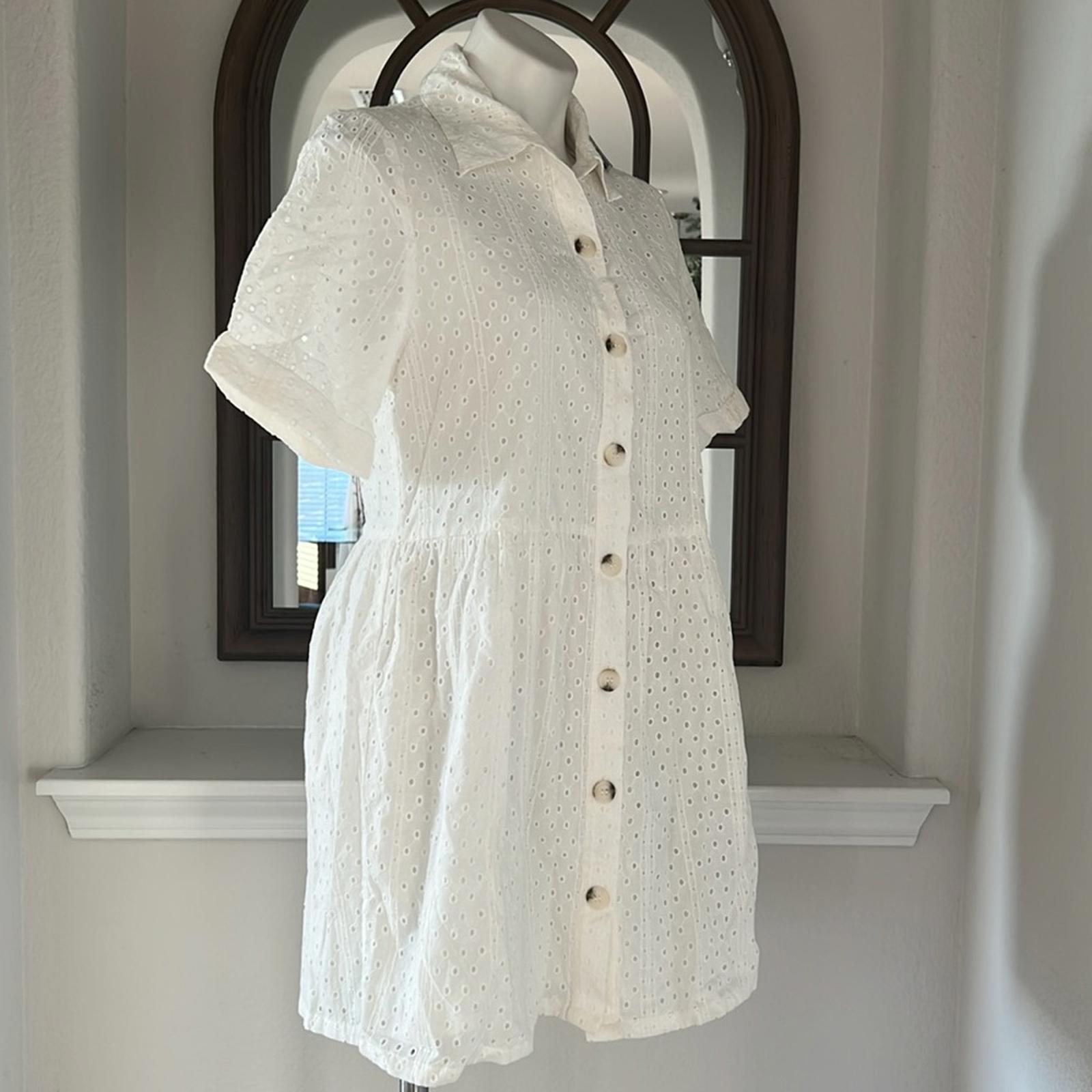 Sanctuary Heirloom Collared Midi Shirtdress in White, Size S NEW w/Tag