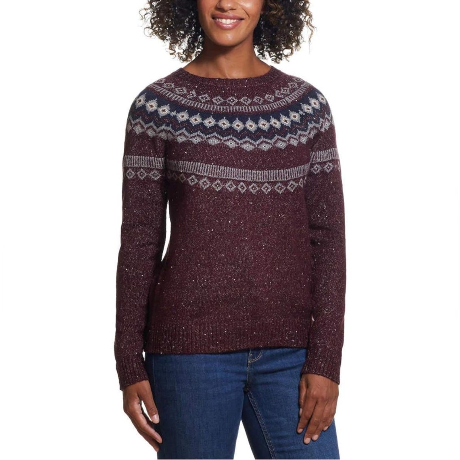 Weatherproof Vintage Fairisle Sweater in Wine, Size L EXCELLENT!