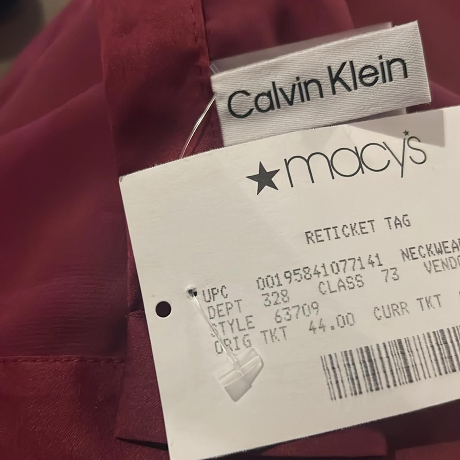 NWT Calvin Klein Satin Trim Evening Wrap, Burgundy