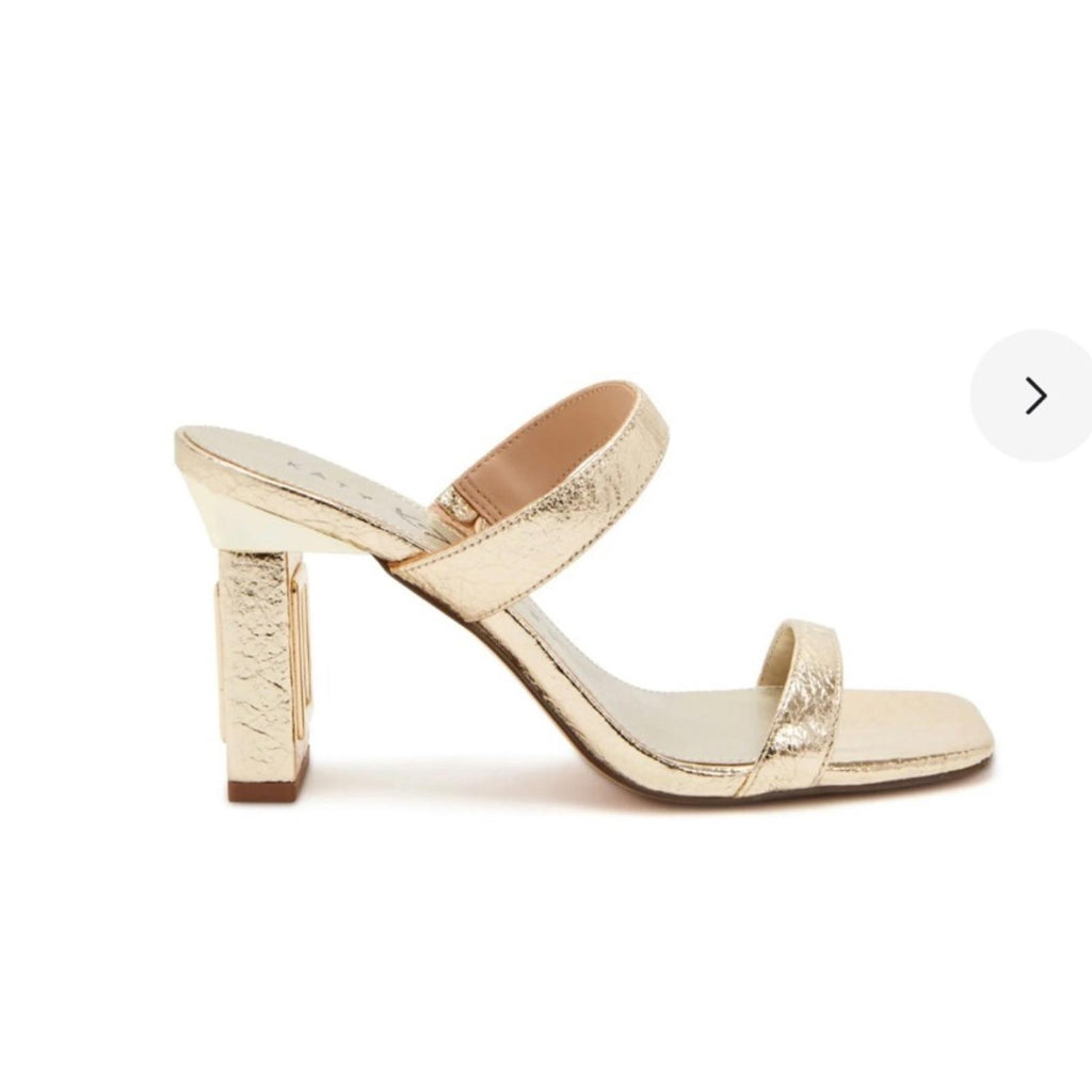 Katy Perry The Hollow Heel Sandal in Gold, Size 7M/37 New in Box Retail $109