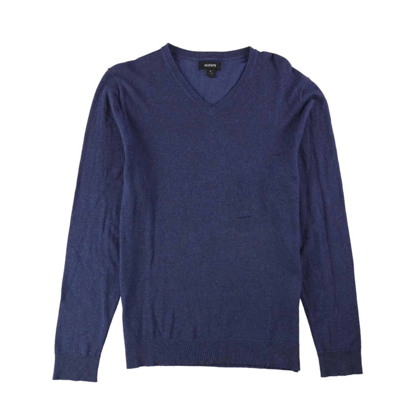 Alfani Men’s Heathered Knit Sweater in Blue Nite Size S, New w/Tag