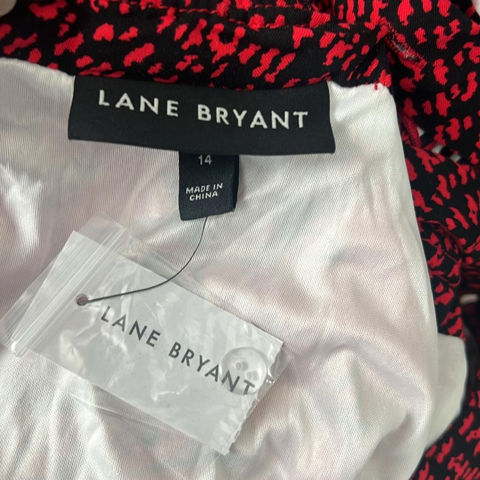 Lane Bryant Red Patchwork Print Midi Dress w/Belt, NWT, Size 14