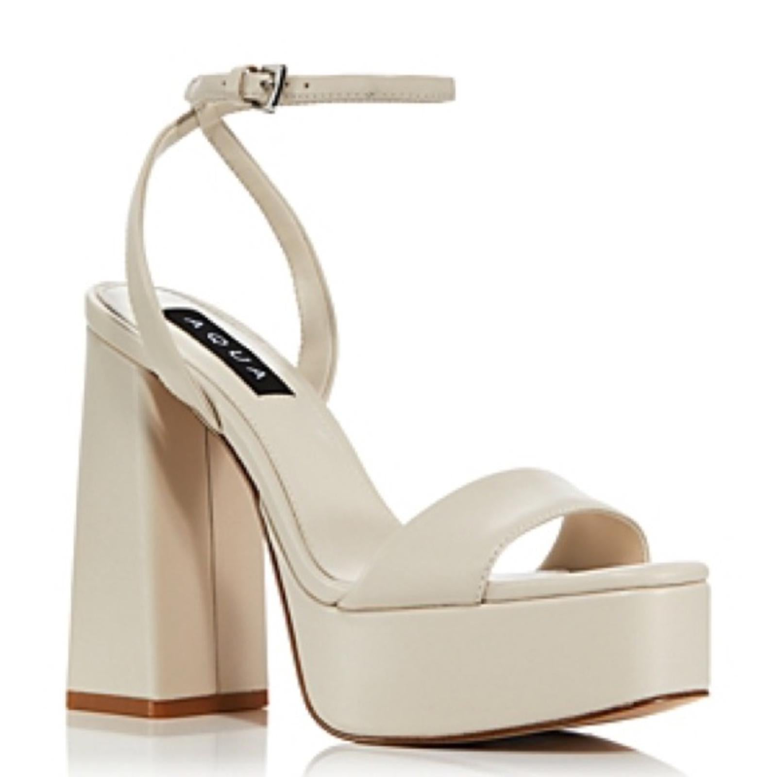 Aqua Bloomingdale’s Cher Ankle Strap Platform High Heel Sandals, Size 9.5 NEW