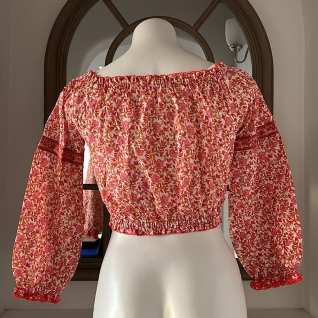 Poupette St. Barth Nana Off the Shoulder Top, Size S NEW w/Tag $140