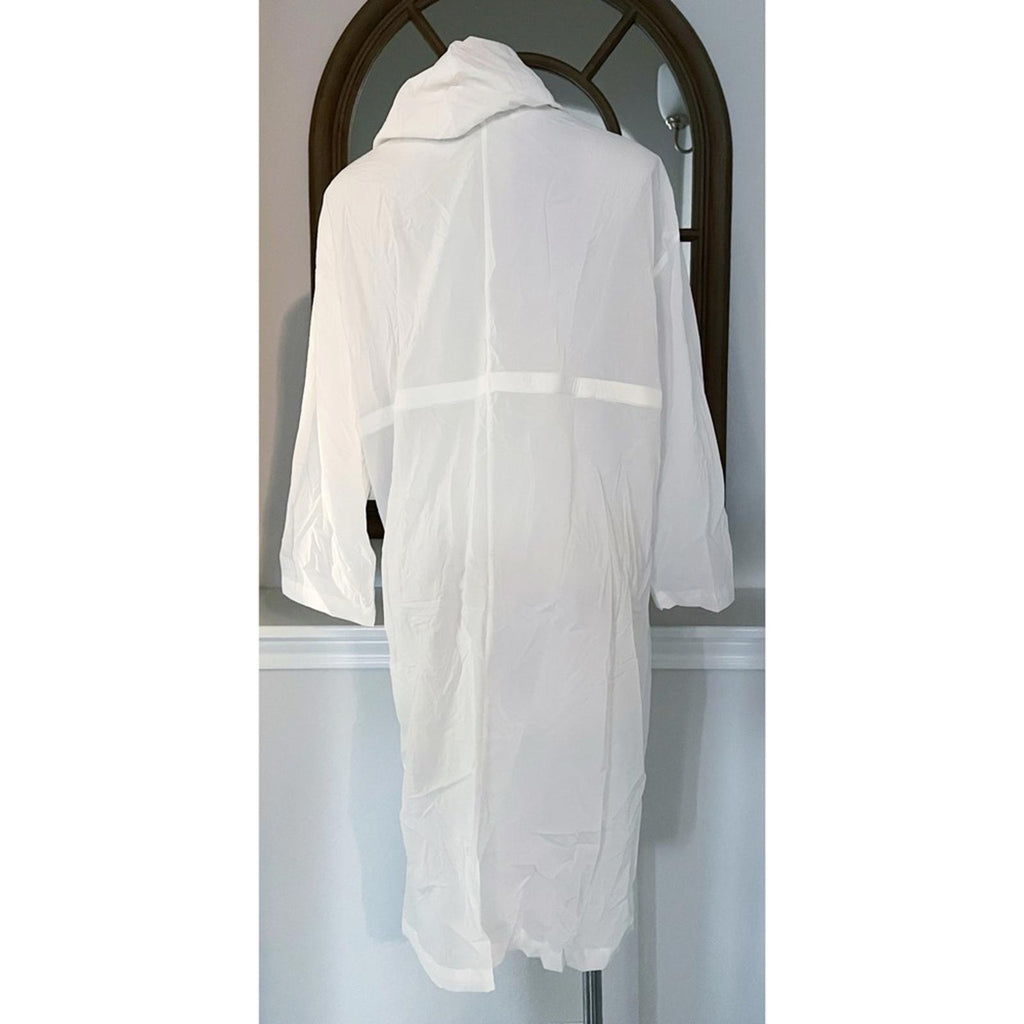 MOTF Lightweight Drawstring Trench Coat in White, Size L New in Packaging