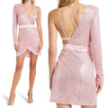 NWT Area Stars Cutout Sequin Mini Dress in Pink, Size M NEW w/Tag, Retail $250