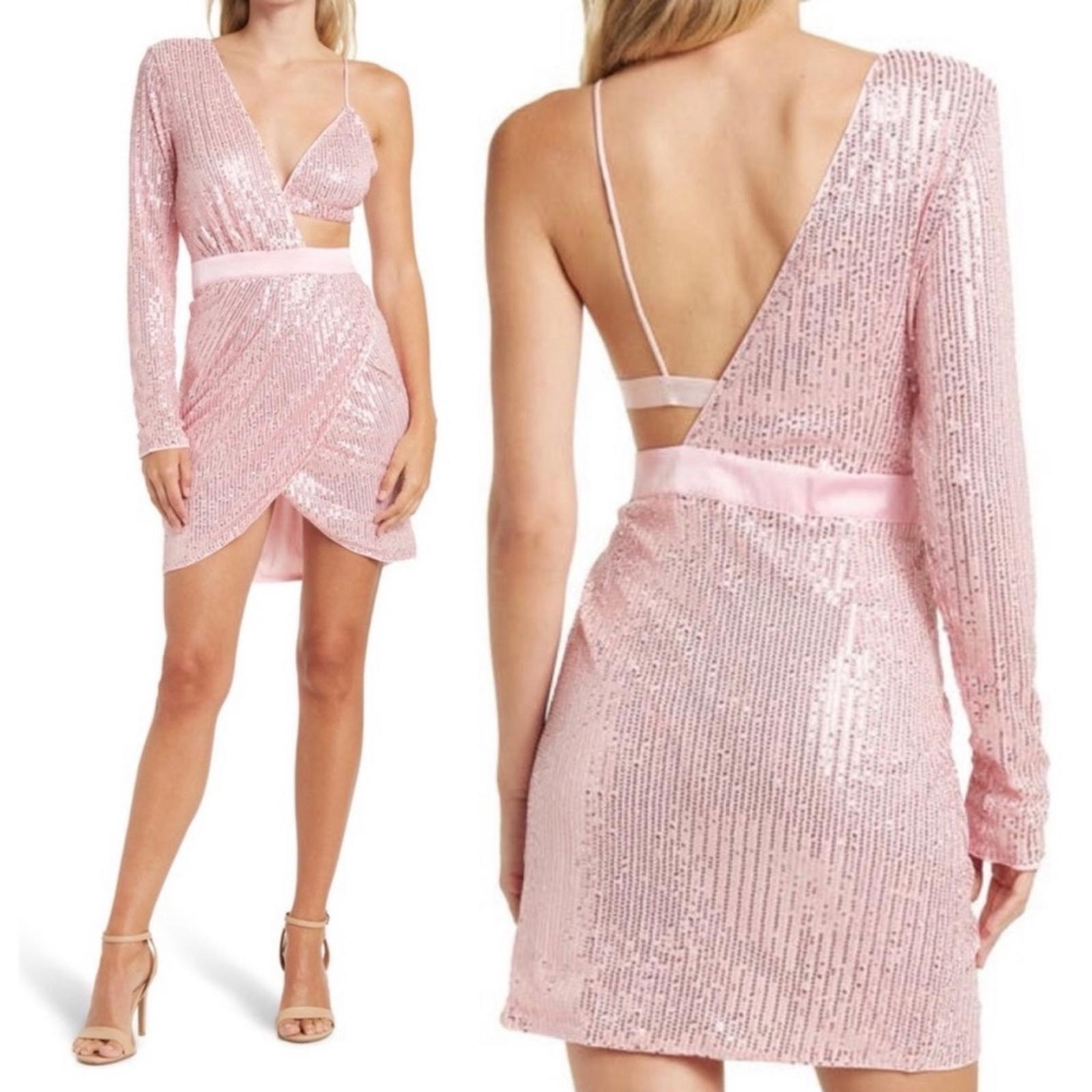 NWT Area Stars Cutout Sequin Mini Dress in Pink, Size M NEW w/Tag, Retail $250