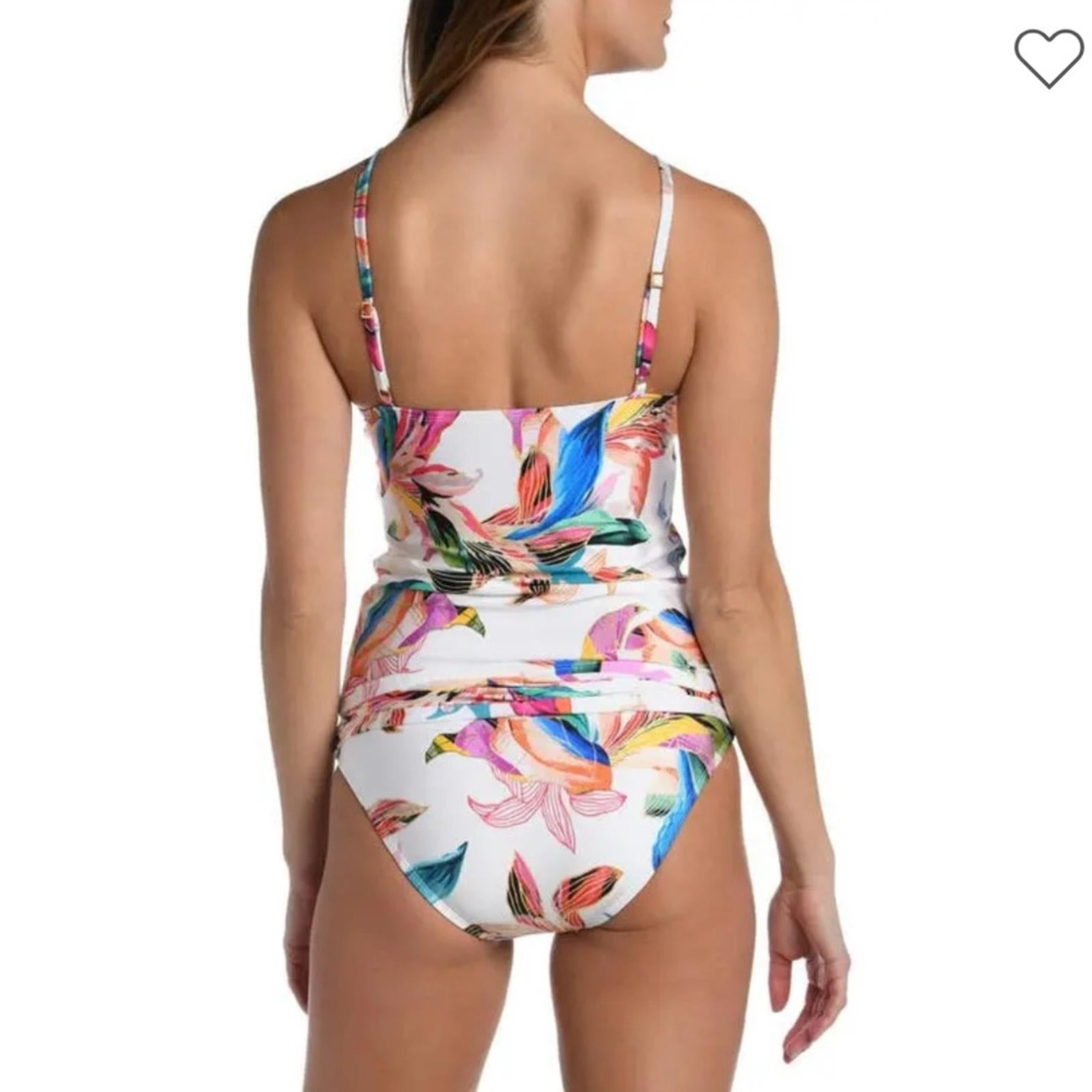 La Blanca Paradise Floral Keyhole Hi-Neck Tankini Top, NWT, Size 10