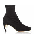 Nicholas Kirkwood Maeva Faux Pearl Stretch Booties in Black, Size 38.5 NEW $895