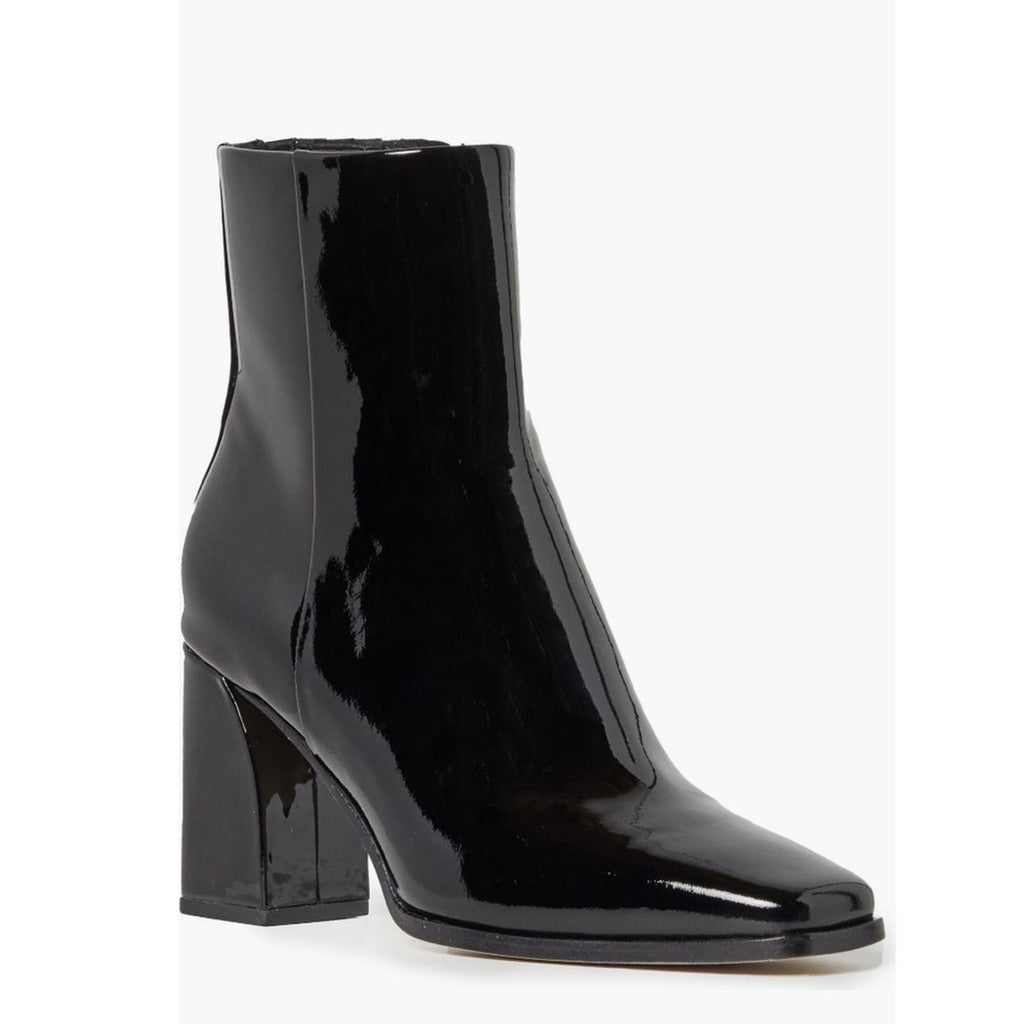 PAIGE Farah Square Toe Bootie in Black Patent Leather Size 7 New in Box $420