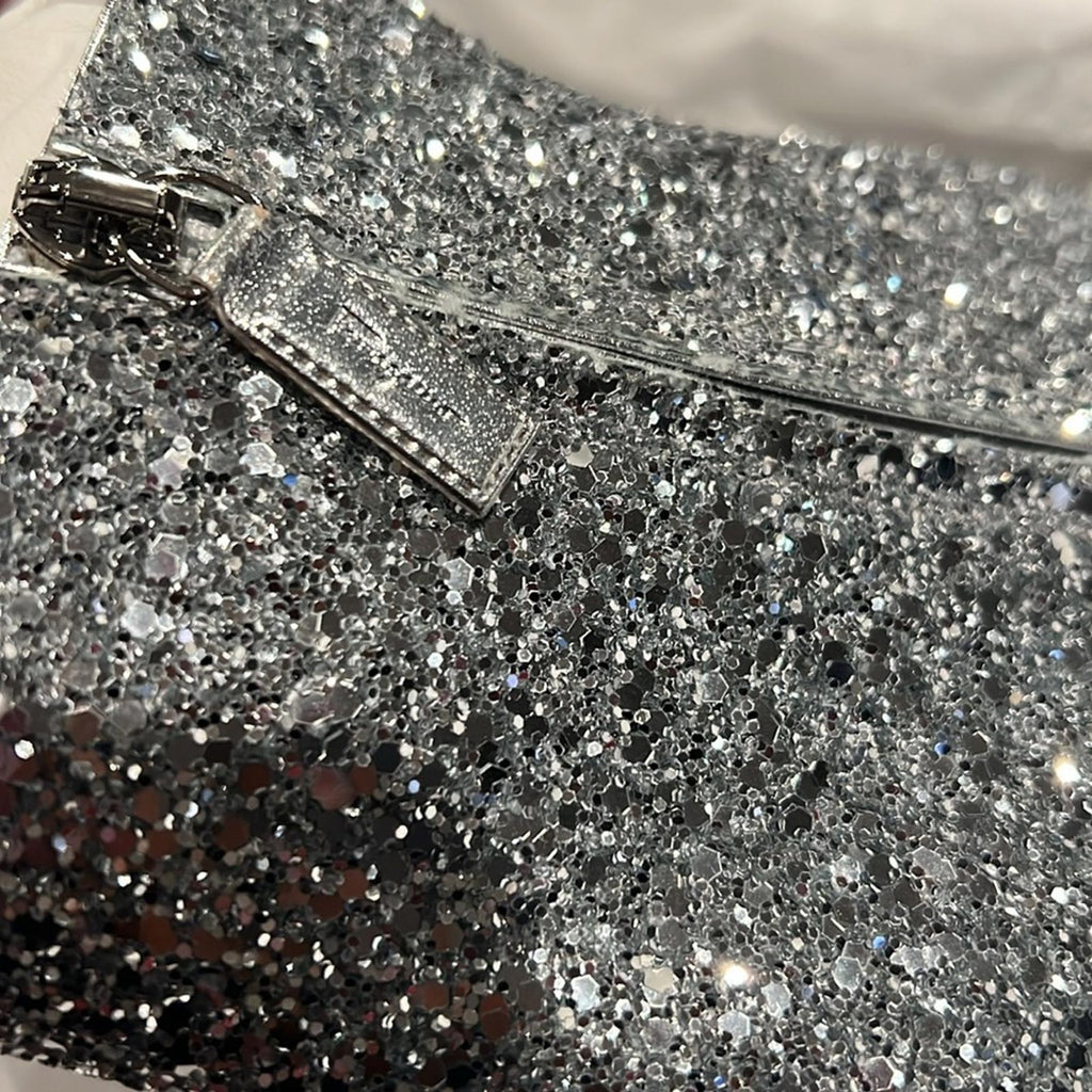 Salvatore Ferragamo Glitter Sculptural-Heel Zip Booties Size 10 New in Box $1295