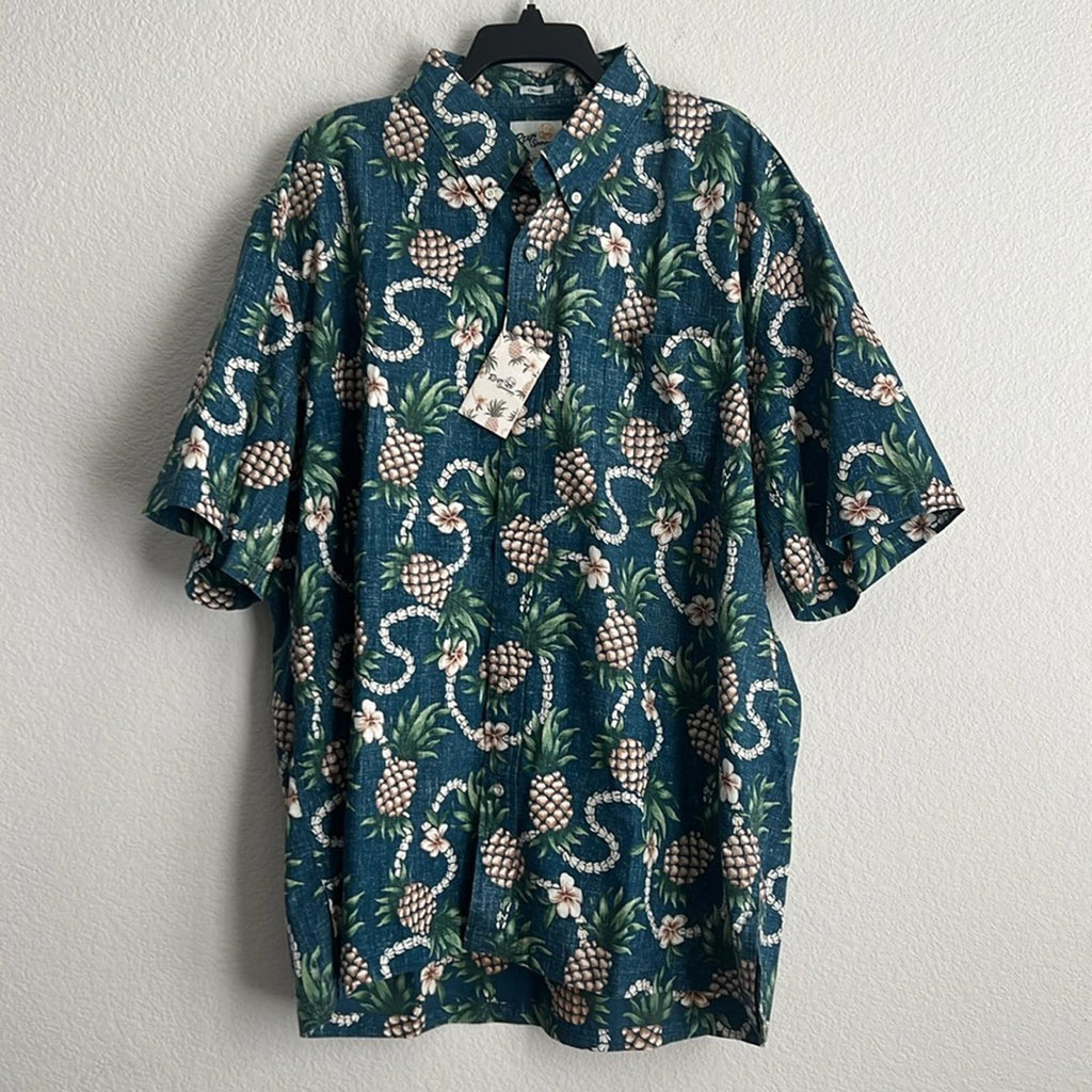 Reyn Spooner Pining for You Shirt in Real Teal, NWT, Size XXL
