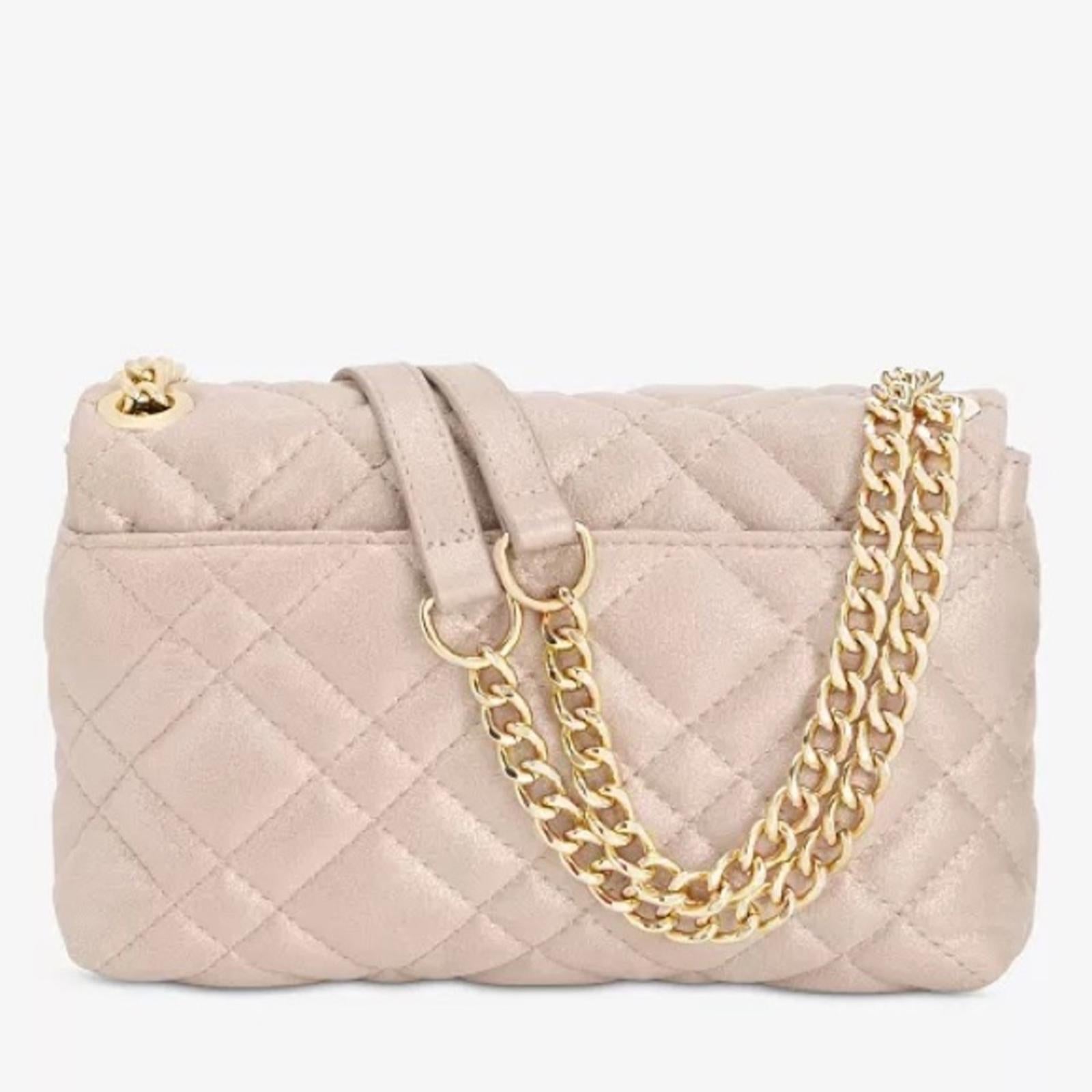 I.N.C. Small Ajae Pearlized Quilted Crossbody Champagne Pearlized, NWT