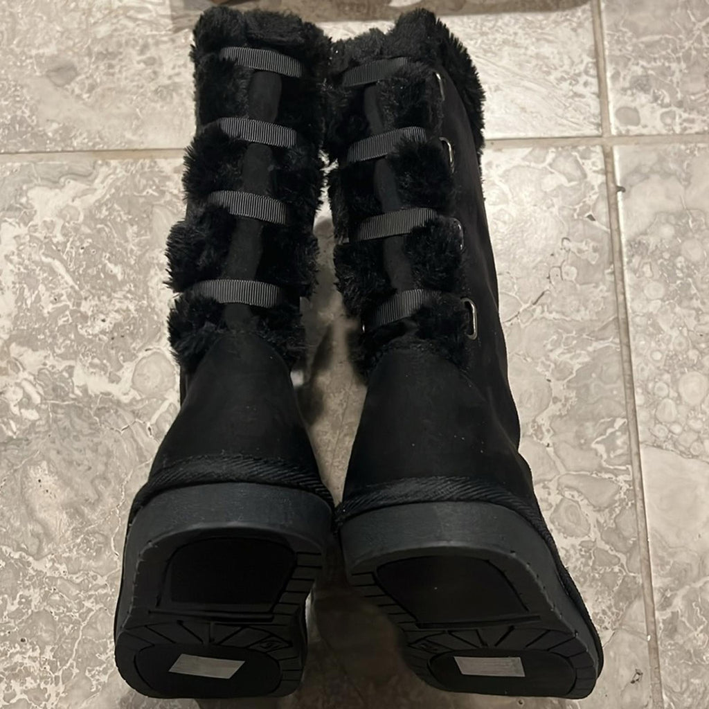 Sugar Panthea Microsuede Faux Fur Shearling Boots in Black Size 6 New in Box